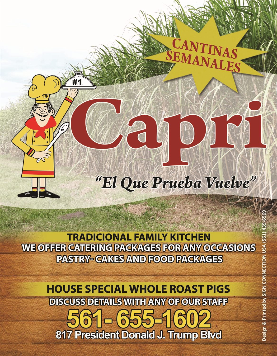 Capri menu cover